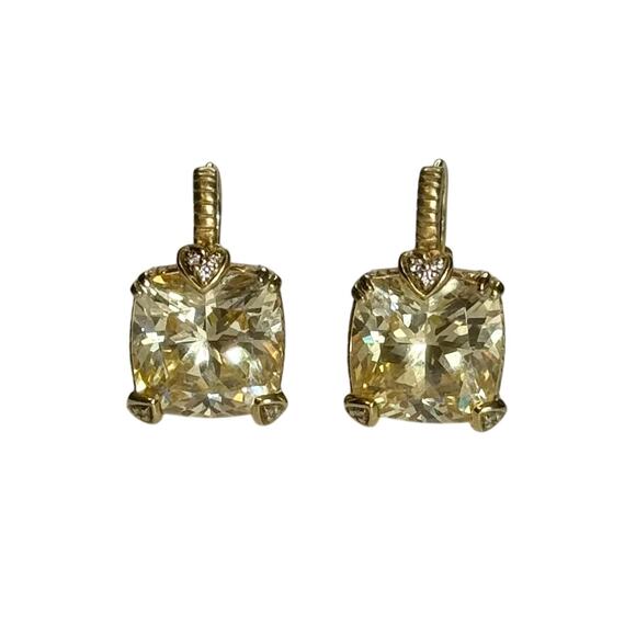 JUDITH RIPKA 18K Yellow Gold Lola Yellow Crystal & Diamond Earrings - Picture 2 of 16